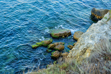 Picturesque coastline of the Black Sea. Crimea Russia summer