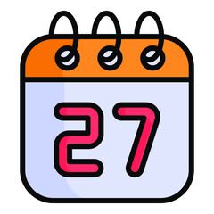 calendar vector colored outline icon. Hindu festival, Hindu celebration icon
