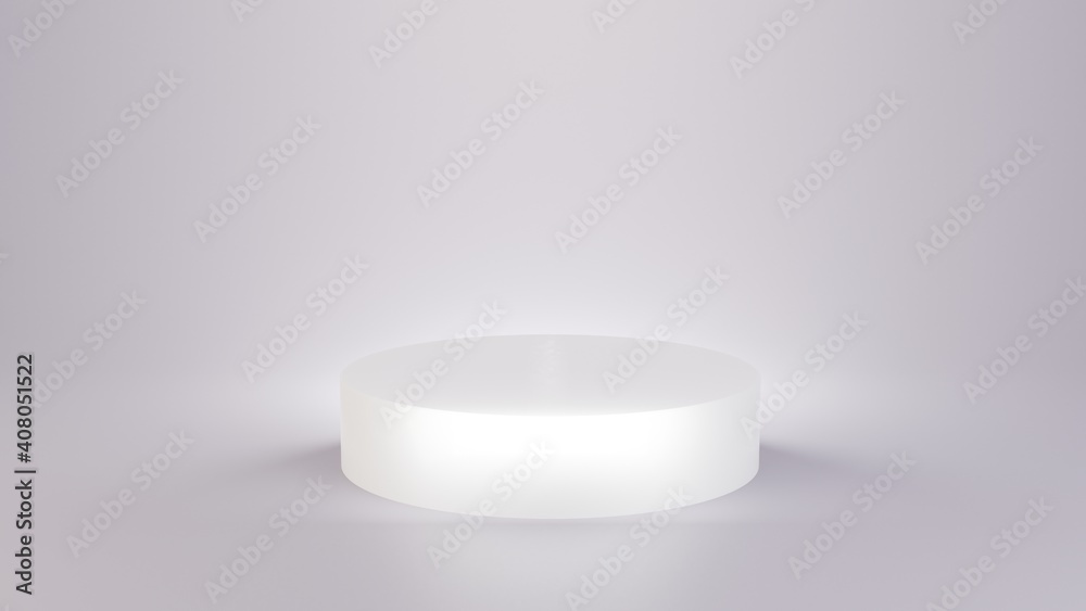 Poster 3d rendering. abstract white geometry shape background. podium minimalist mock up scene.
