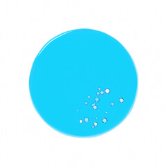 気泡の入った円形に広がった液体の3Dイラスト