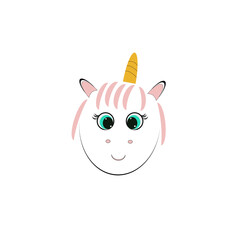 cute cartoon pony close up, pony head, vector illustration