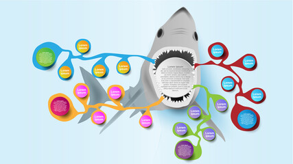 colorful fishbone infographic. Diagram analysis chart. Business problem solving chart and template for team brainstorming in company. Vector EPS10