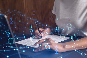 A client is signing a contract to create a new software to present it in start up conference and...