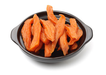 dried sweet potato on white background