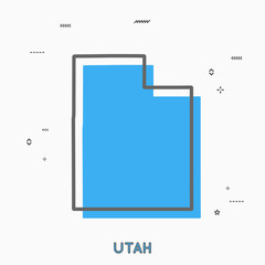 Utah map in thin line style. Utah infographic map icon with small thin line geometric figures. Utah state. Vector illustration linear modern concept