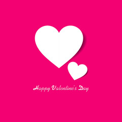 Valentine's Day Concept. Happy Valentine's Day Heart symbol on a pink background.