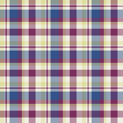 Plaid seamless pattern. Vector background of textile ornament. Flat fabric design.