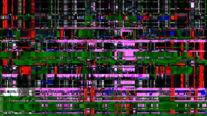 Glitch background. Unusual glitch vector backdrop. Computer screen error. Digital pixel noise. Television signal fail. Data decay. Monitor technical problem.