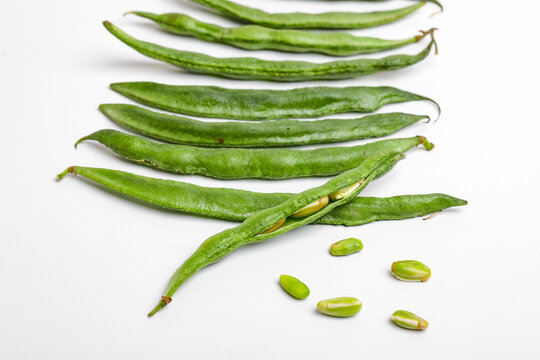 common bean or dolichos bean pods, farm fresh concept