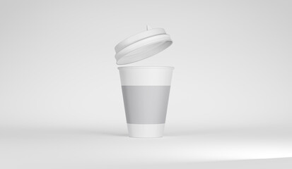 coffee cup with a lid mockup isolated