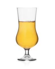 Apple juice in a glass isolated on white background