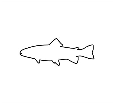 recommend clip art: trout icon. vector flat illustration