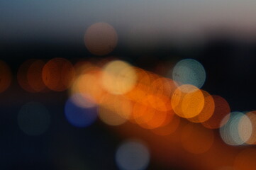 Fototapeta premium night street with bokeh lights. High quality photo