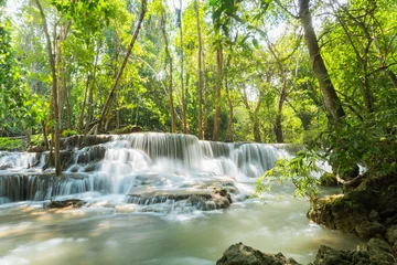 Poster de jardin Cascades Huai Mae Khamin waterfall at Kanchanaburi , Thailand , beautiful waterfall   © waranyu