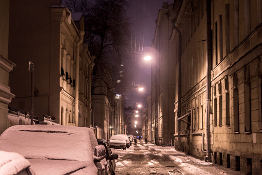 Repin Street in St. Petersburg in winter