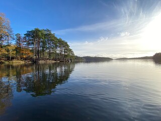 sunset over the river