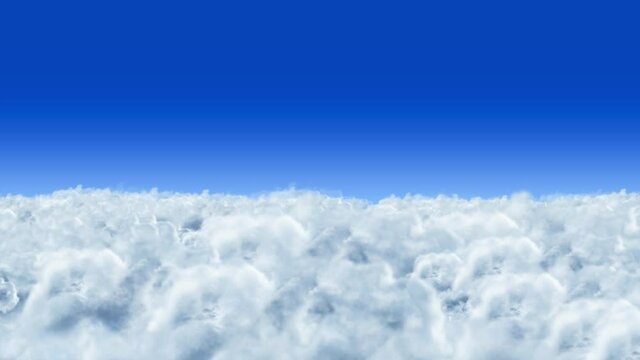 雲海　CG　上空　進む　ループ　快晴