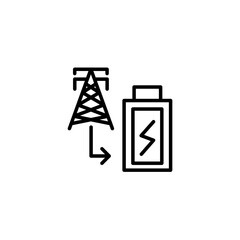 Electrical energy icon with line style