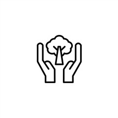Fototapeta premium Save forest icon with outline style