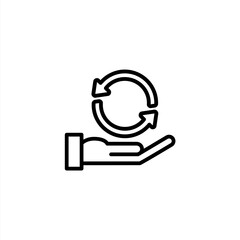 Recycle icon with outline style