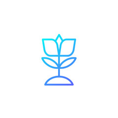 Decorative plant icon in gradient blue color style