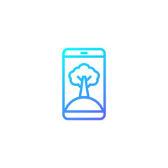 Plant app icon in gradient blue color style