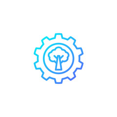 Plant service icon in gradient blue color style