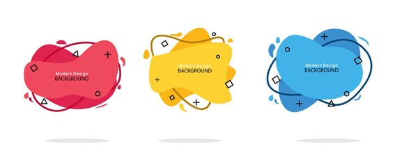 Set of abstract background modern graphic elements. Dynamical colored forms and line. Gradient abstract banners with flowing liquid shapes. banner Template, flyer or presentation. Vector.