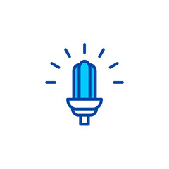 Neon light icon in blue color style