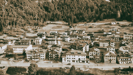 Obraz premium Auronzo Valley and Ski Slopes in winter season, Italian Alps