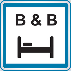 Road sign for rest and sleep places
