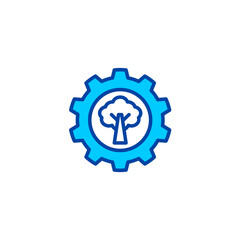 Plant service icon in blue color style