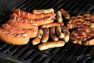 German Bratwurst on Barbecue Grill