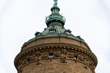 Fototapeta na wymiar Water Tower Landmark in Mannheim