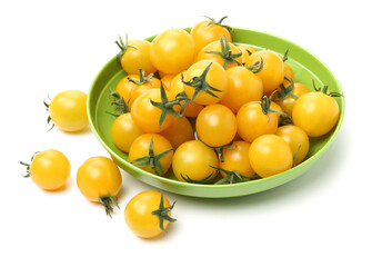 cherry tomatoes on white background 