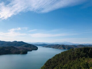 lake and mountains