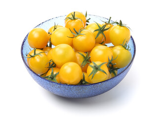 cherry tomatoes on white background 