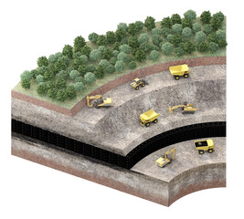 part of ground cut of coal mining equipment