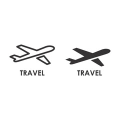 TRAVEL Icon on thin and bold vector illustration for online store or website