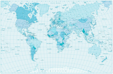 Fototapeta na wymiar Pastel Blue World Map design