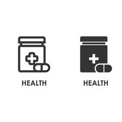 HEALTH Icon on thin and bold vector illustration for online store or website