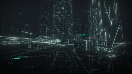 Creating digital model of a city. Artificial Intelligence technology concept. Smart city - Powered by Adobe