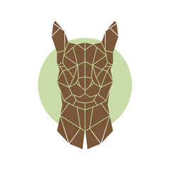 Alpaca in polygonal style. Pet from South America. Alpaca vector icon.