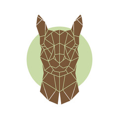 Alpaca in polygonal style. Pet from South America. Alpaca vector icon.
