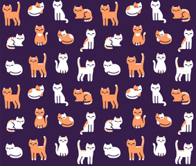Cute cartoon cat pattern