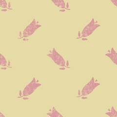 cute wallpaper, floral seamless pattern, decorative tulips on a light background