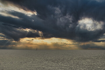 storm clouds over the sea