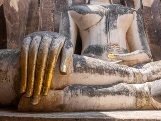 Buddha Statues in Sukhothai in Thailand.