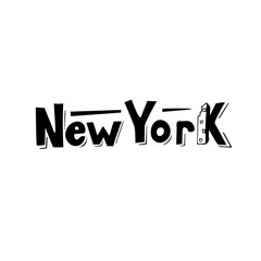 New York is a designed logo, the digital handwritten title for postcards, banners, posters, pictures, calendars, ads, packaging products, travel postcards, brochures.