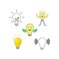 strong light bulb cartoon mascot icon vector illustration design template